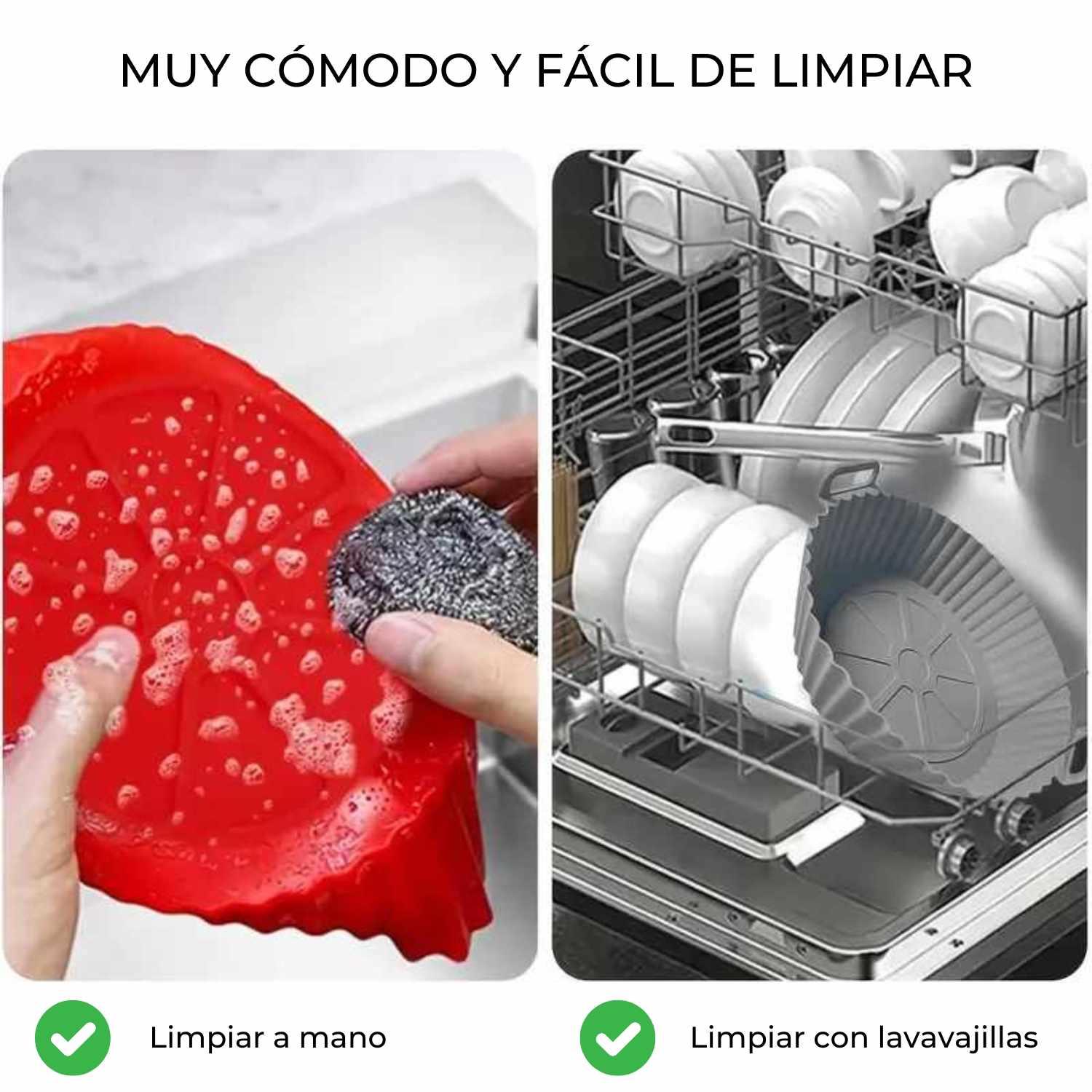 Molde Silicona redondo para Freidora de Aire 20 cm rojo - imagen 5