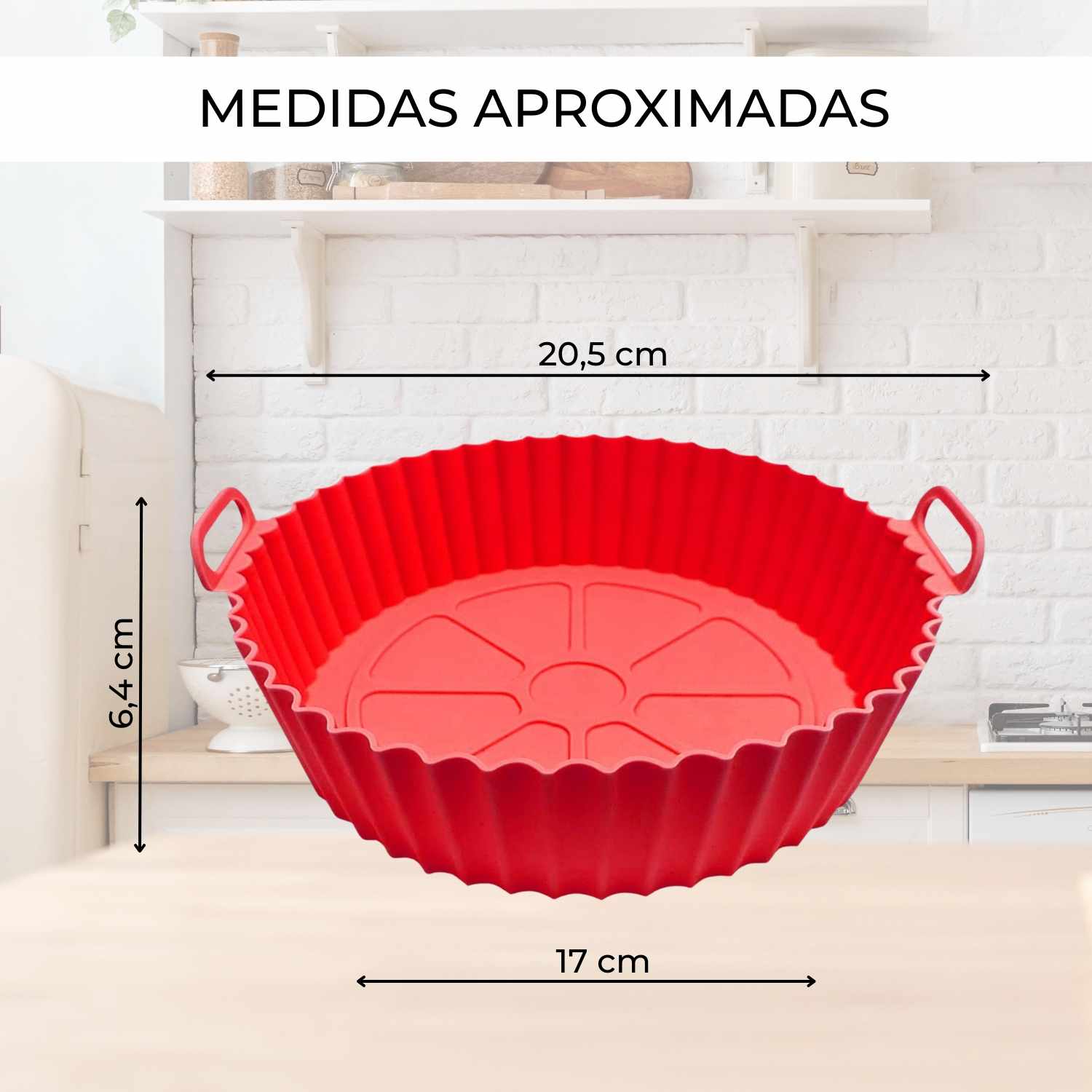 Molde Silicona redondo para Freidora de Aire 20 cm rojo - imagen 4