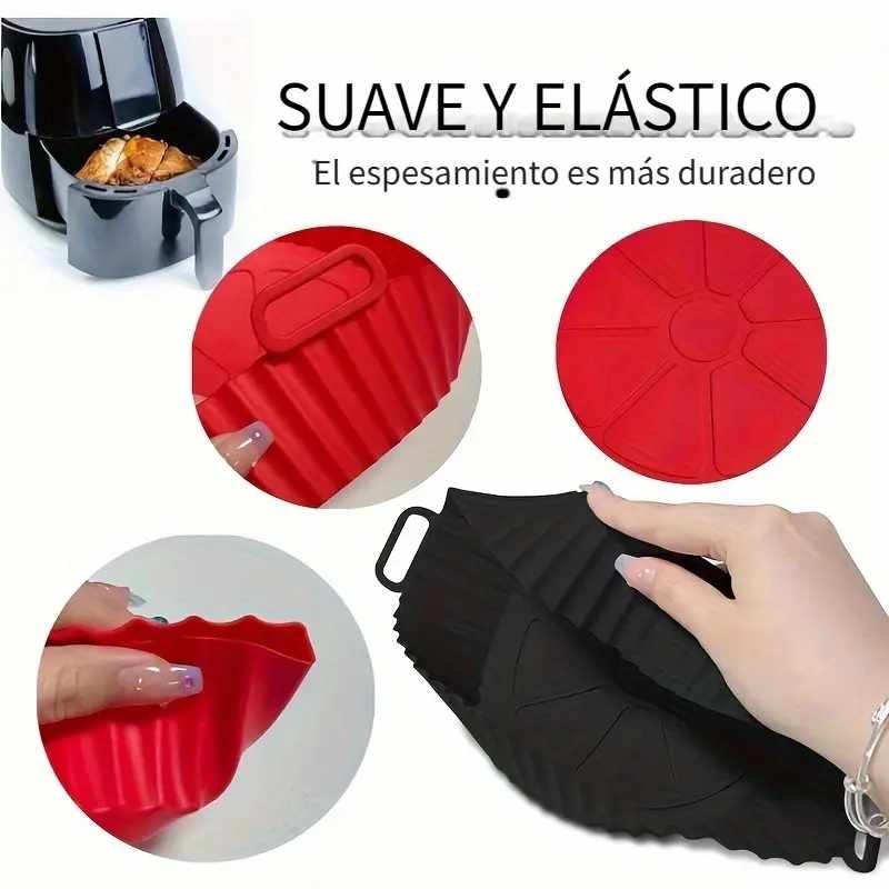 Molde Silicona redondo para Freidora de Aire 20 cm rojo - imagen 6