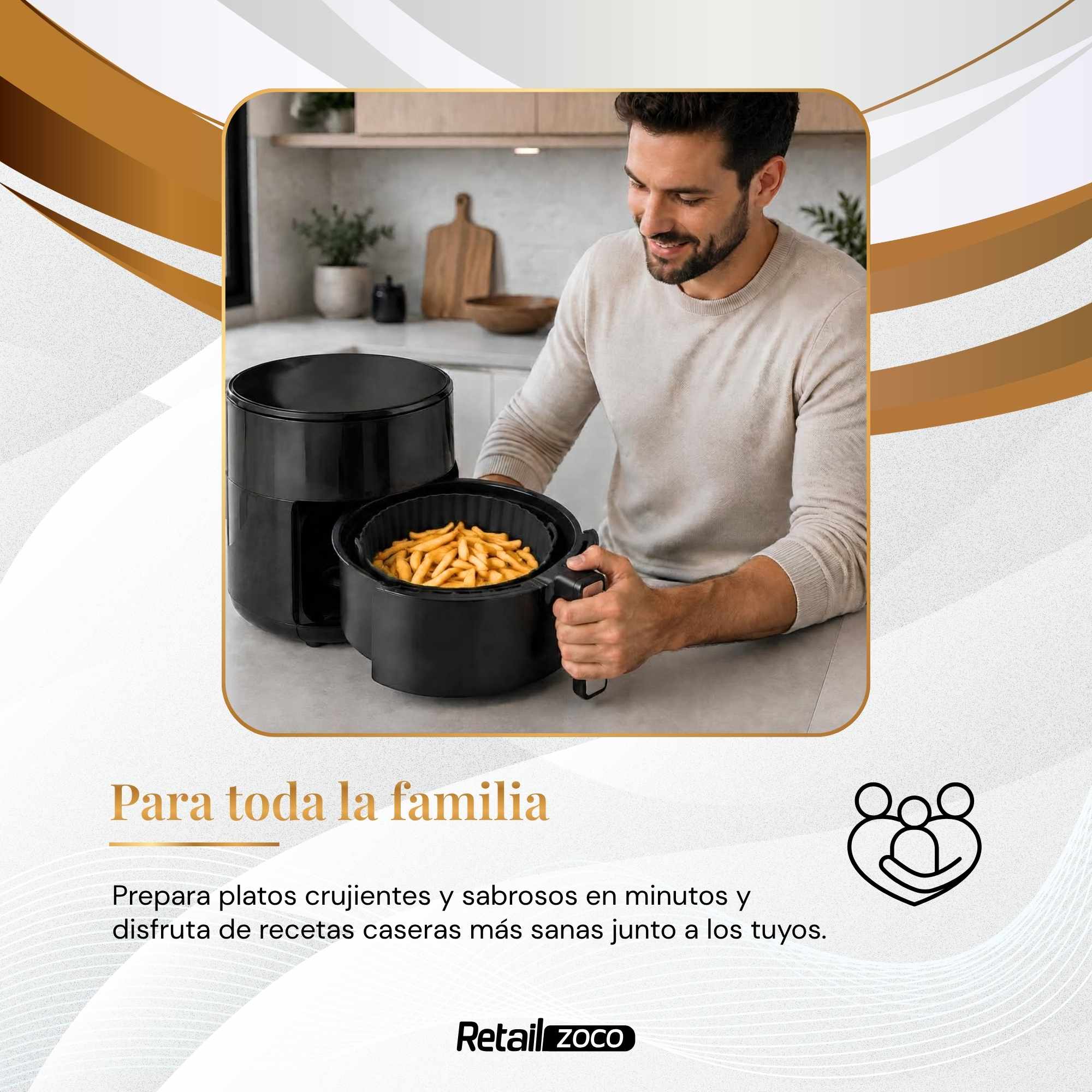Molde Silicona redondo para Freidora de Aire 20 cm Negro - imagen 6