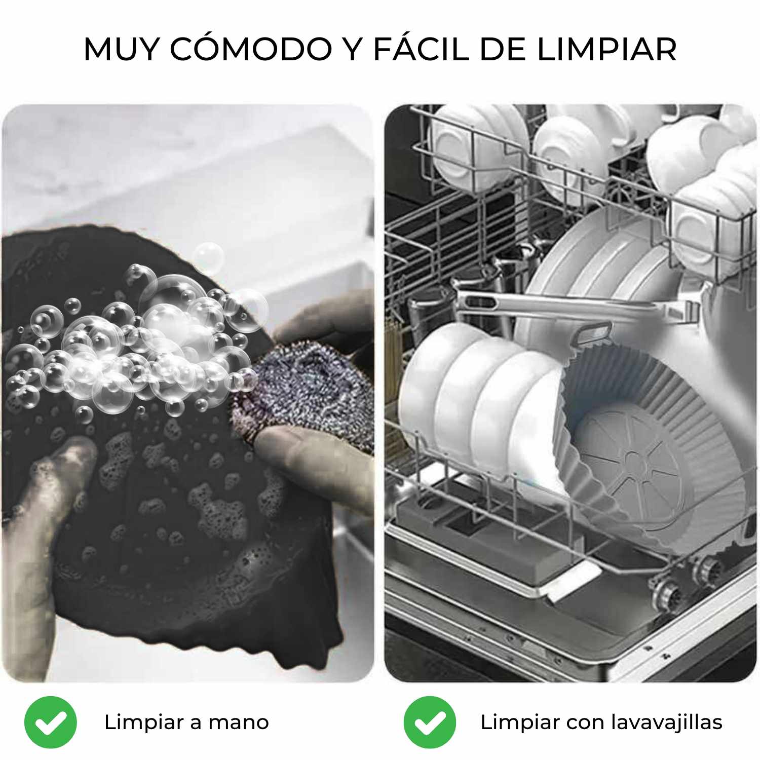 Molde Silicona redondo para Freidora de Aire 20 cm Negro - imagen 5