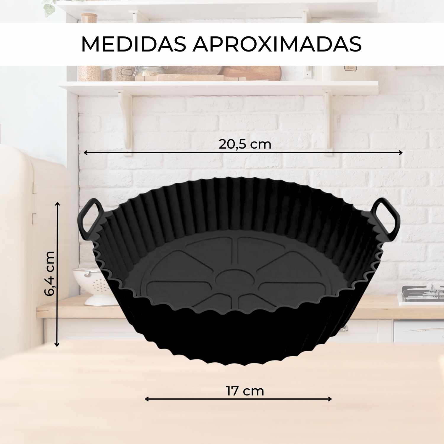 Molde Silicona redondo para Freidora de Aire 20 cm Negro - imagen 6