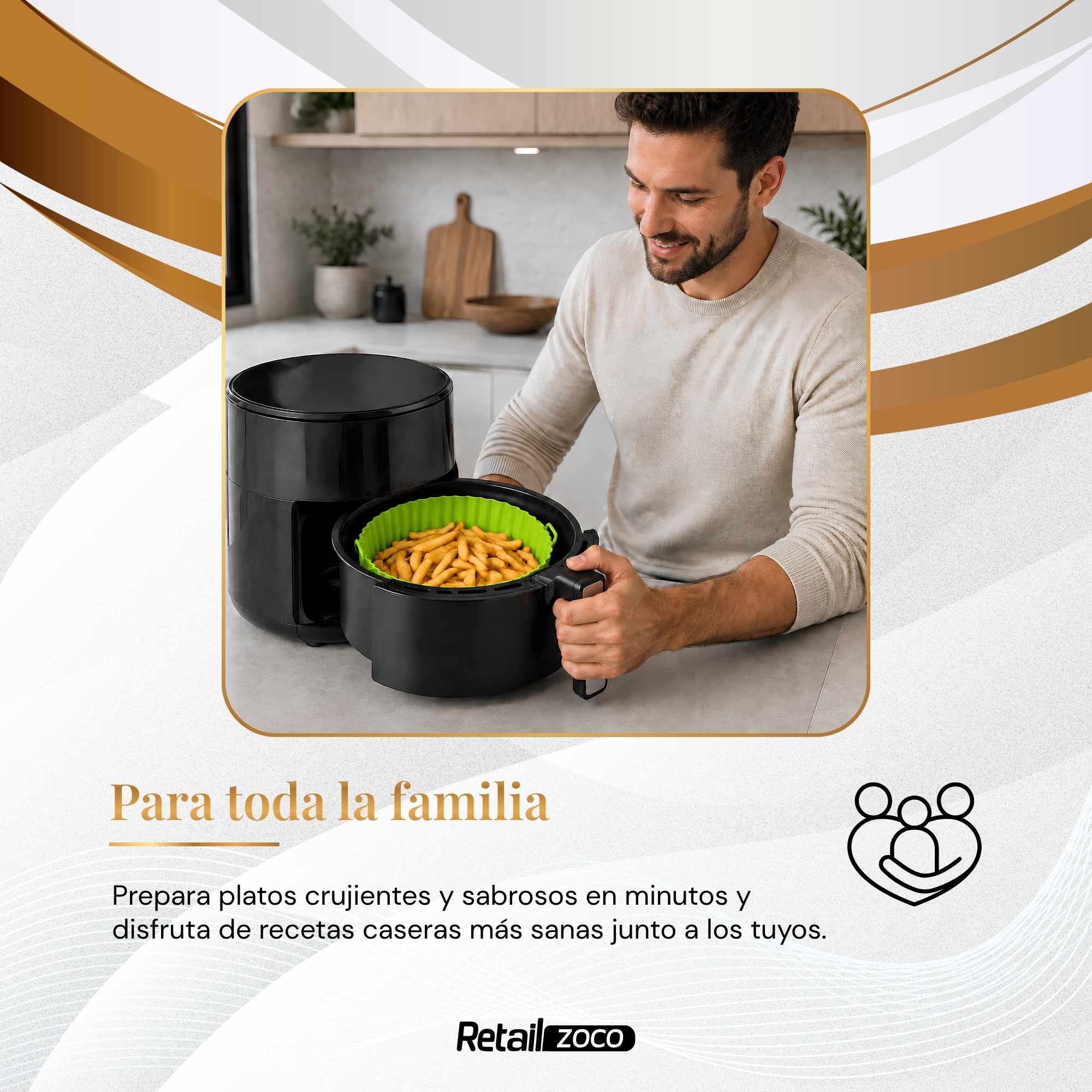 Molde Silicona redondo para Freidora de Aire 20 cm Verde - imagen 6