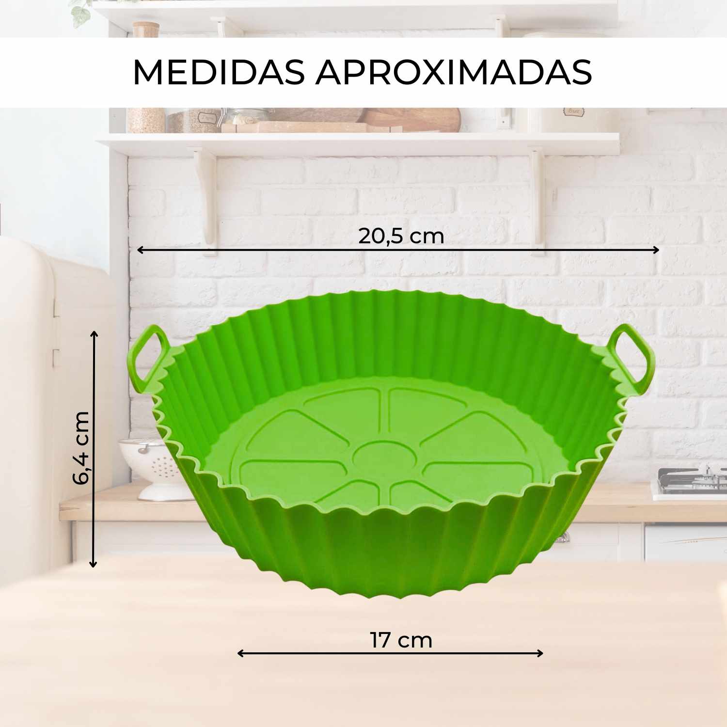 Molde Silicona redondo para Freidora de Aire 20 cm Verde - imagen 4