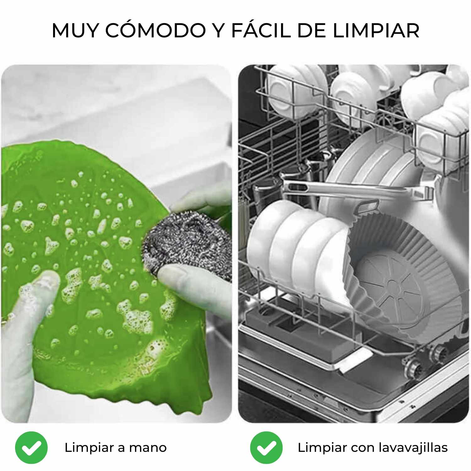 Molde Silicona redondo para Freidora de Aire 20 cm Verde - imagen 5