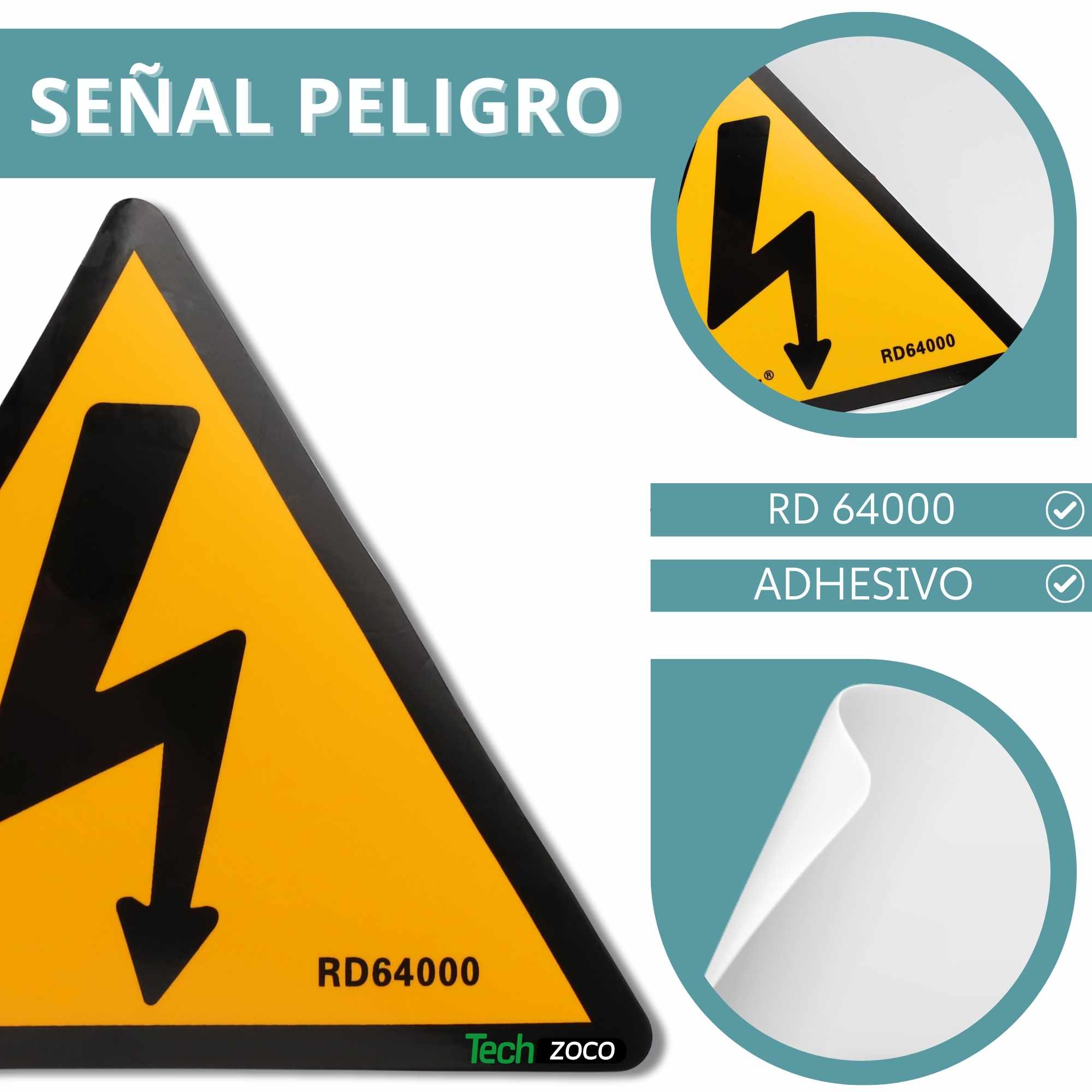 Señal adhesiva Riesgo Eléctrico 105 mm - imagen 2