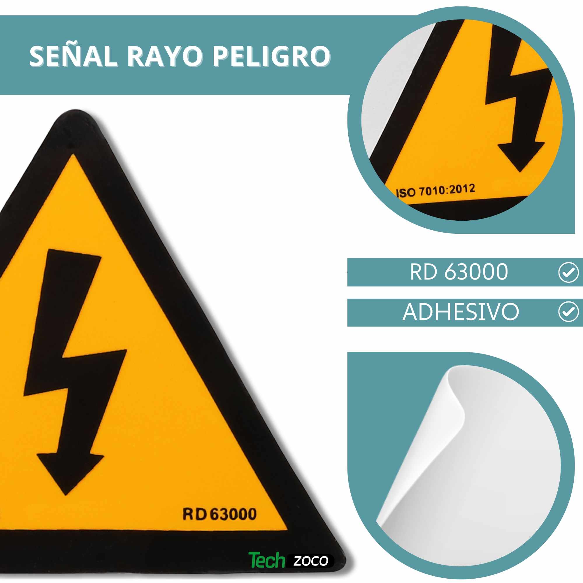 Señal adhesiva Riesgo Eléctrico 50 mm - imagen 2