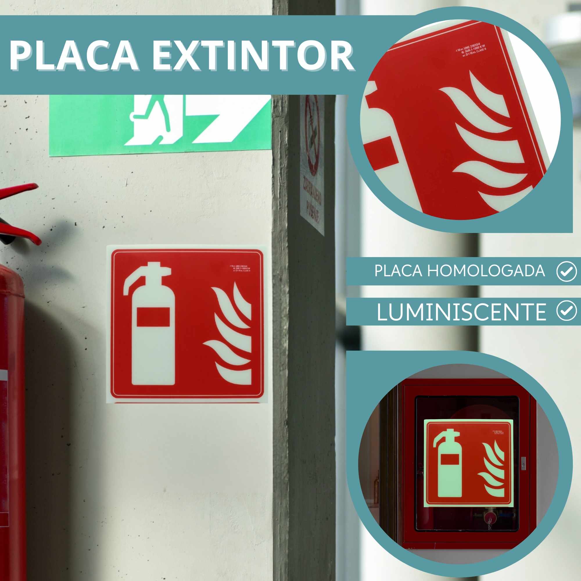 Señal Extintor PVC 0,7 mm Clase B 21 x 21 cm - imagen 3