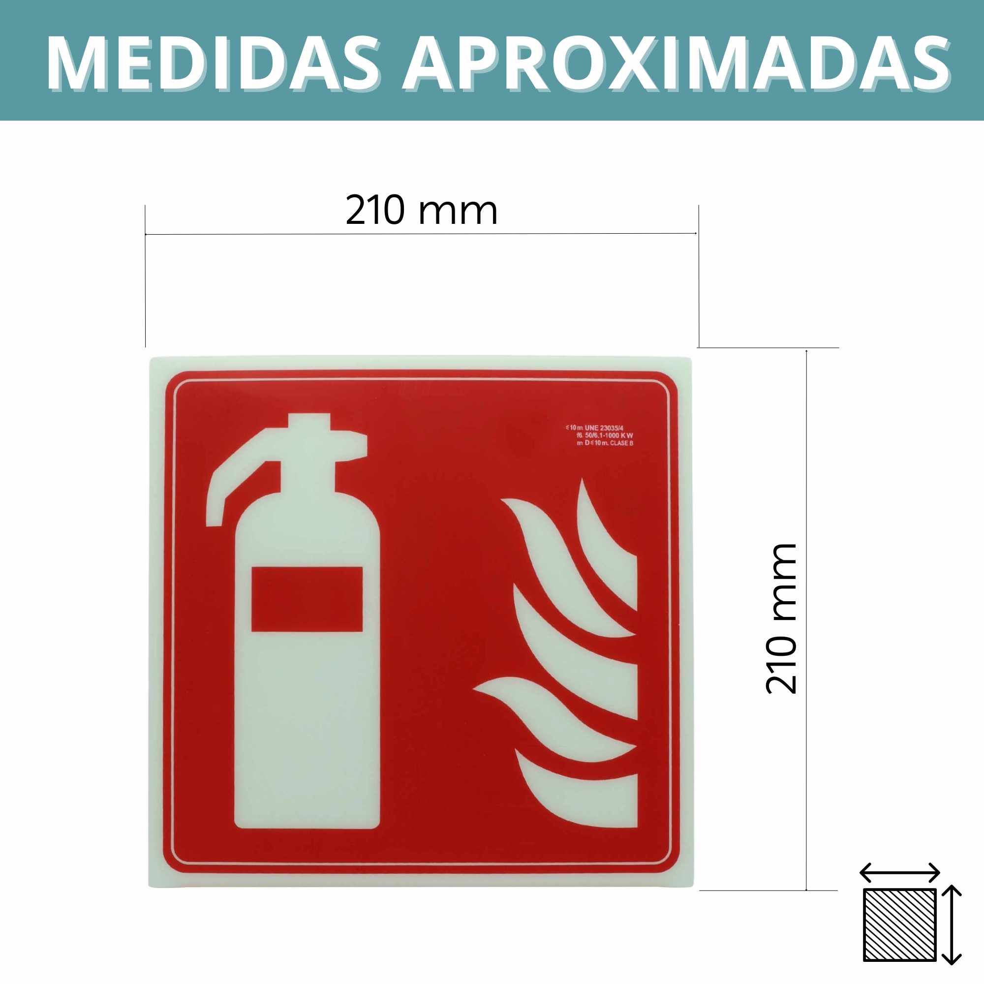 Señal Extintor PVC 0,7 mm Clase B 21 x 21 cm - imagen 5