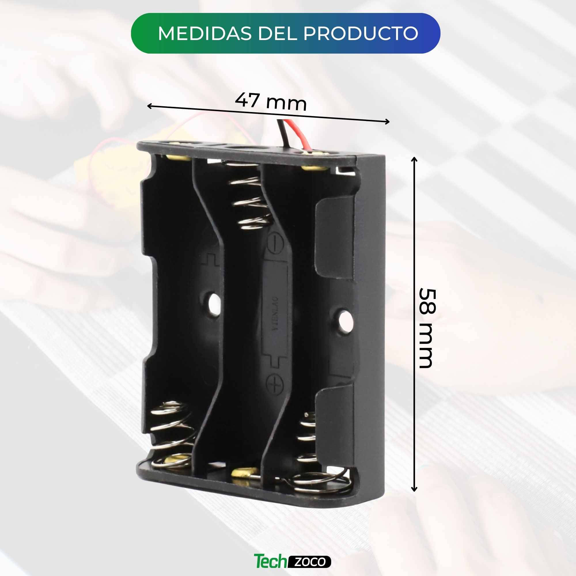 Portapilas para 3 pilas LR6 AA - imagen 4