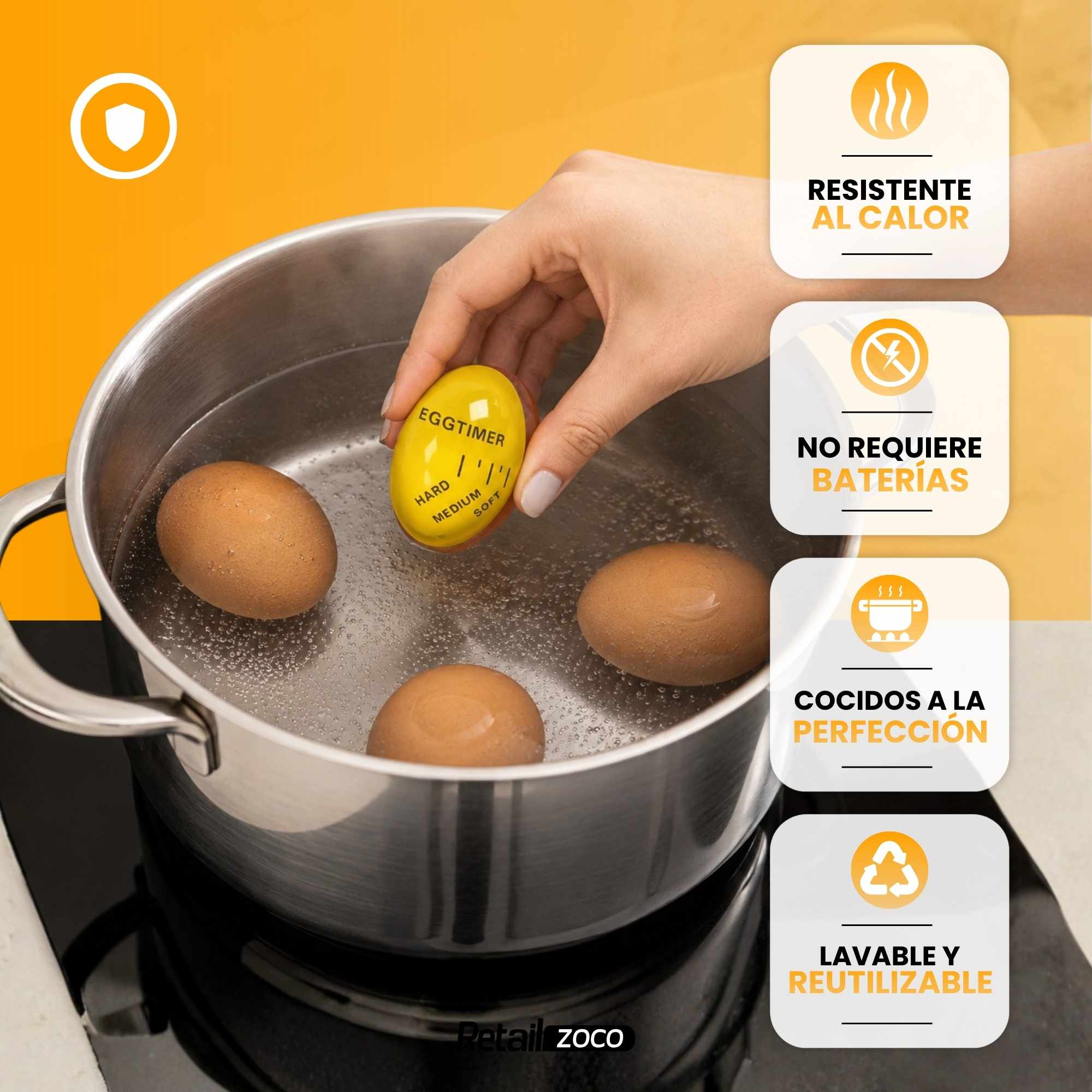 Temporizador De Huevos Cocidos amarillo - imagen 3