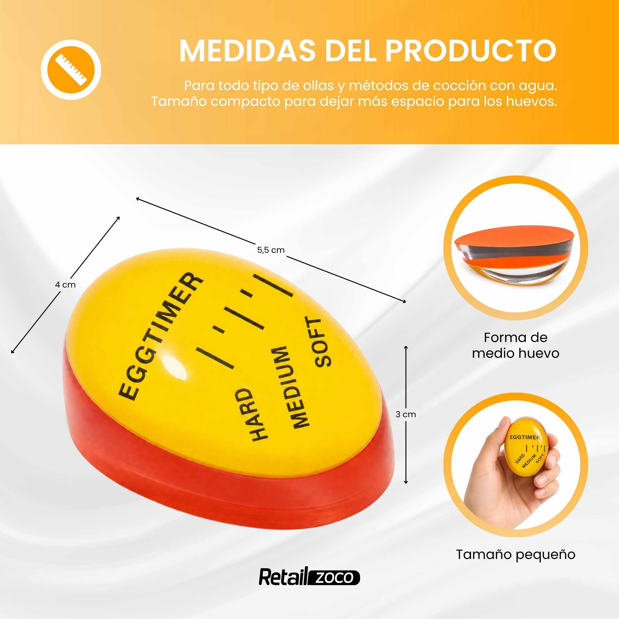 Temporizador De Huevos Cocidos amarillo - imagen 4