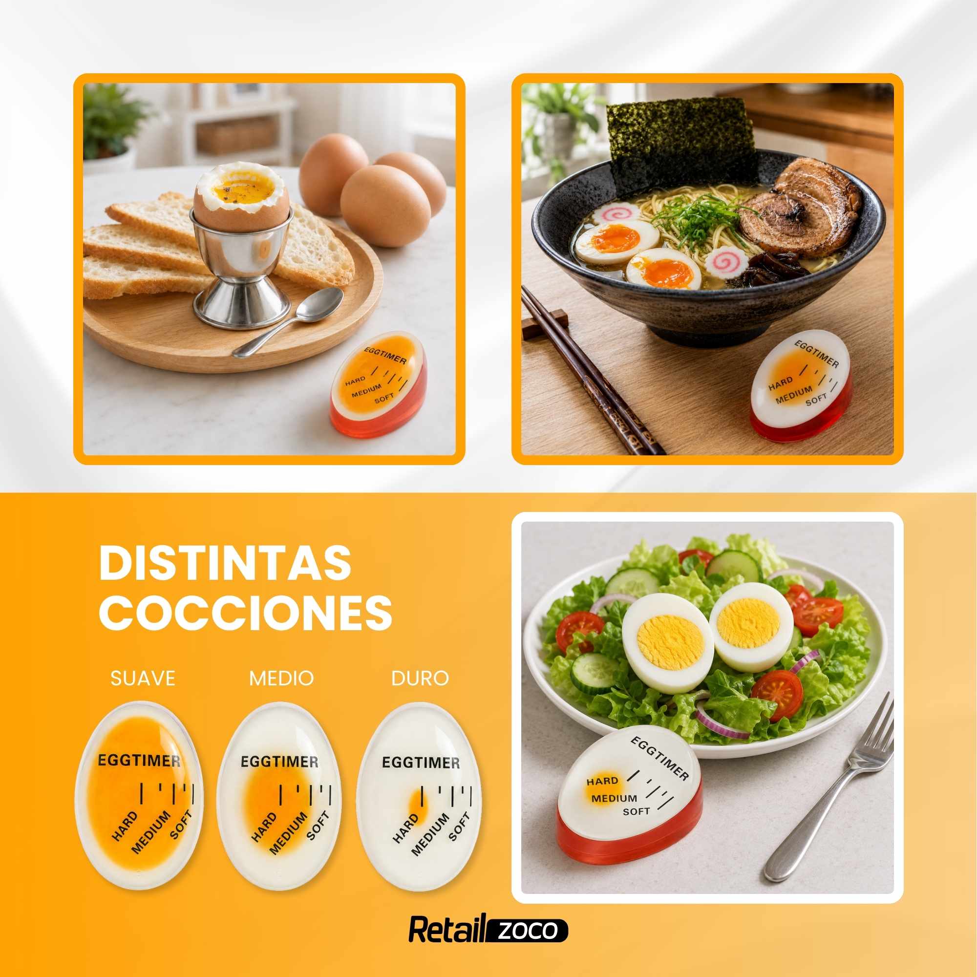 Temporizador De Huevos Cocidos amarillo - imagen 5