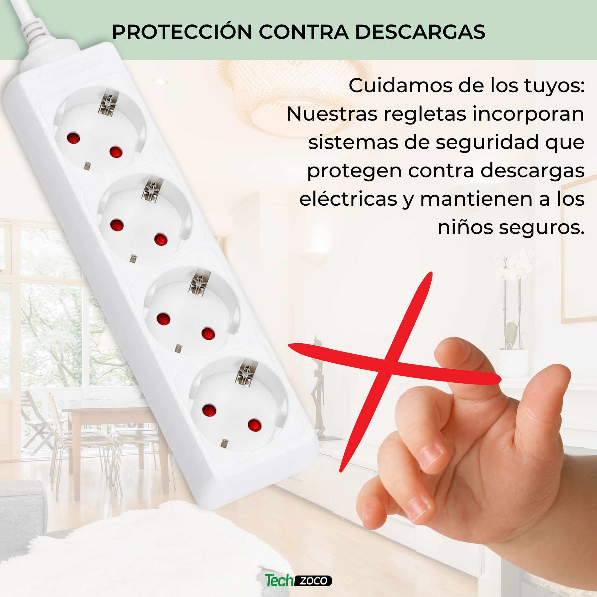 Regleta alargador de 4 enchufes 1.50 metros - imagen 4