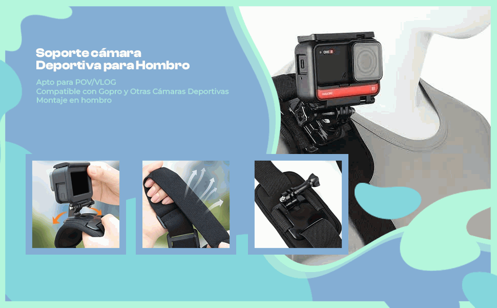 Banner - Soporte de Correa para el hombro Compatible con GoPro