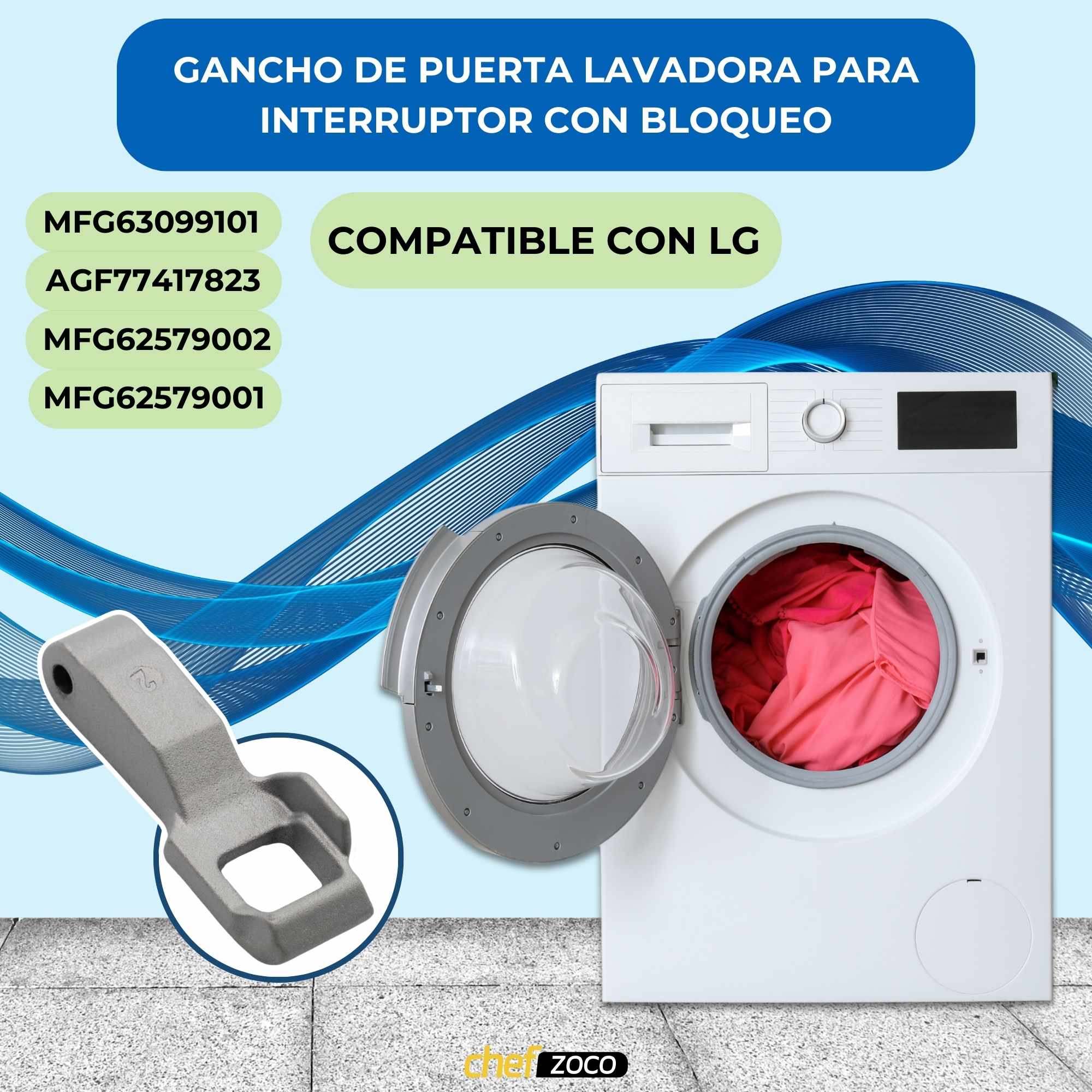 Gancho para interruptor de puerta para lavadora LG - imagen 2