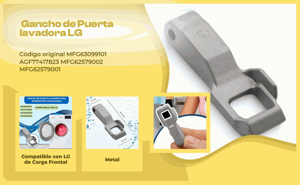 Banner - Gancho para interruptor de puerta para lavadora LG