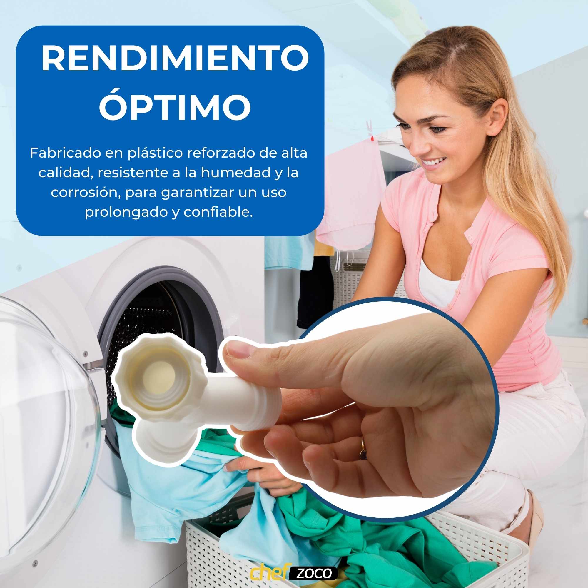 Doble Adaptador en Y desague para lavavajilla o lavadora rosca 3/4 - imagen 4