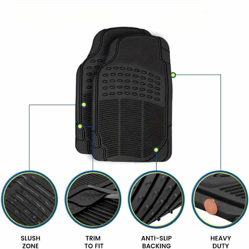 Juego Alfombrillas de Goma kit completo para Coche negro - imagen 4
