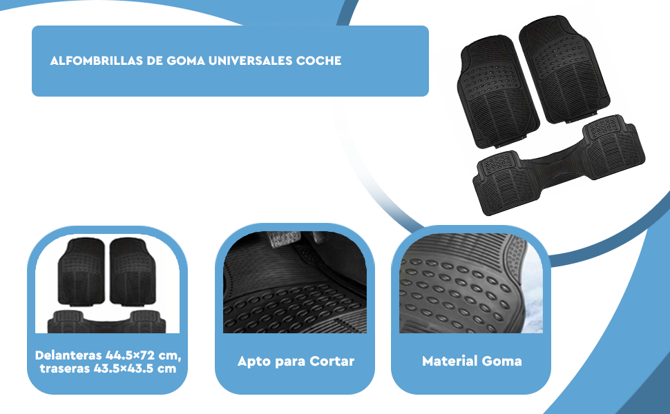 Banner - Juego Alfombrillas de Goma kit completo para Coche negro