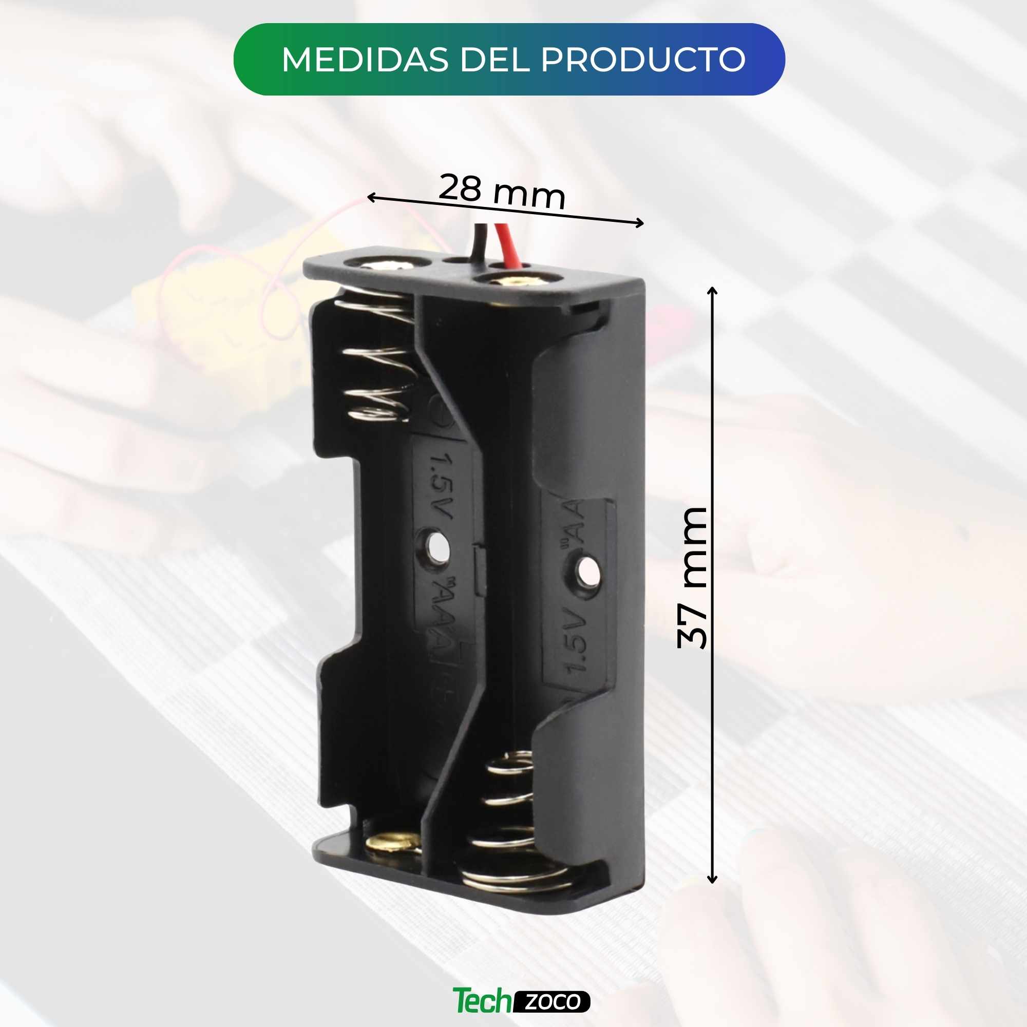 Portapilas para 2 Pilas A23 8LR932 MN21 V23GA LR23 de 24V Negro - imagen 4