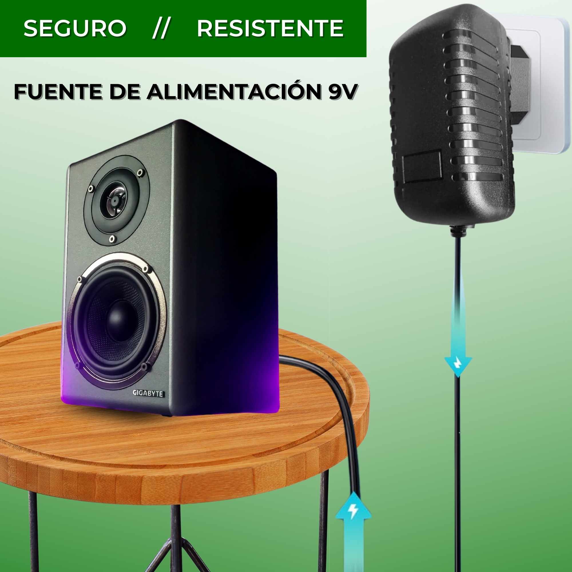 Alimentador 9V 2A Negro DC 5.5x2.5 mm - imagen 5