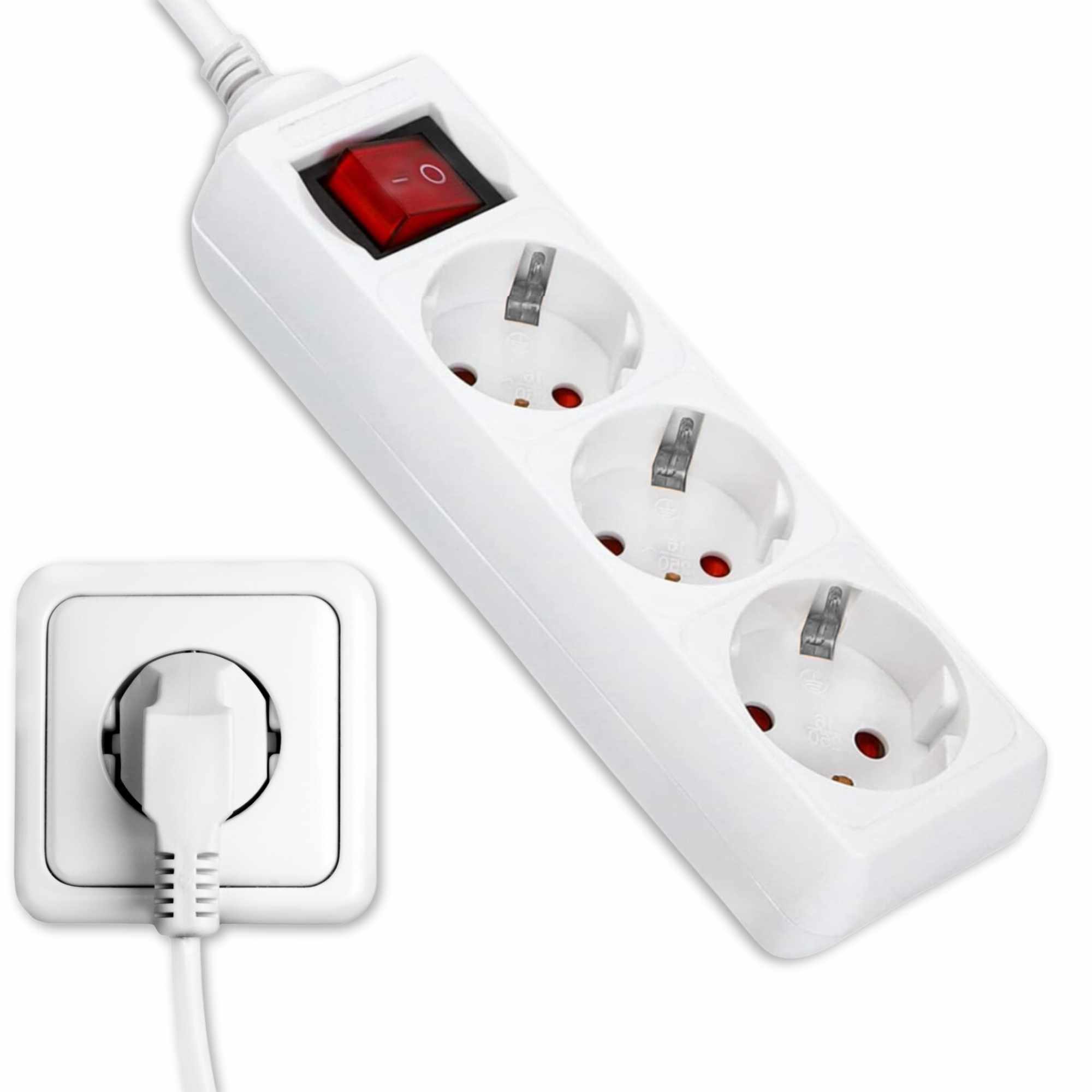 Regleta alargador de 3 enchufes con interruptor 3 metros - imagen 1