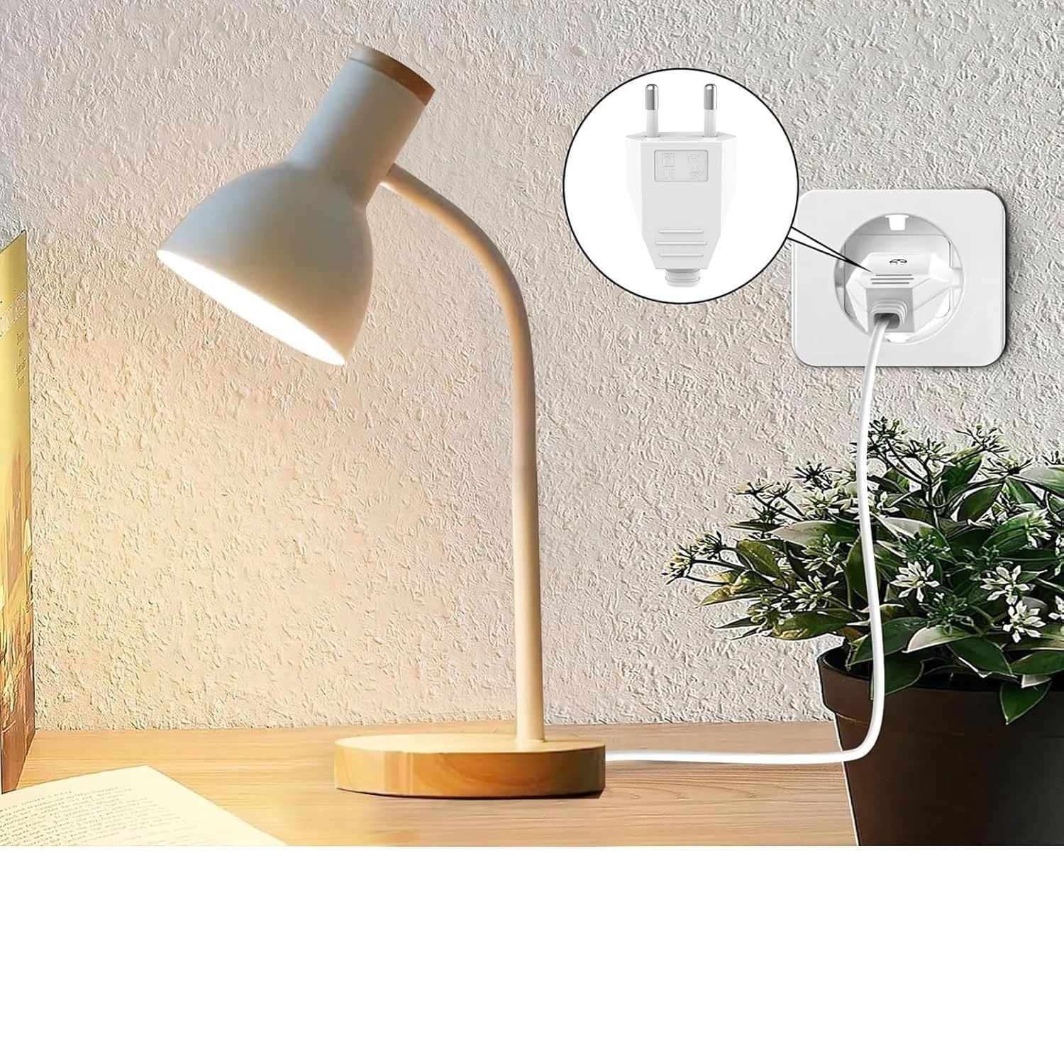 Clavija enchufe bipolar recto macho 10A 250V Blanco - imagen 6