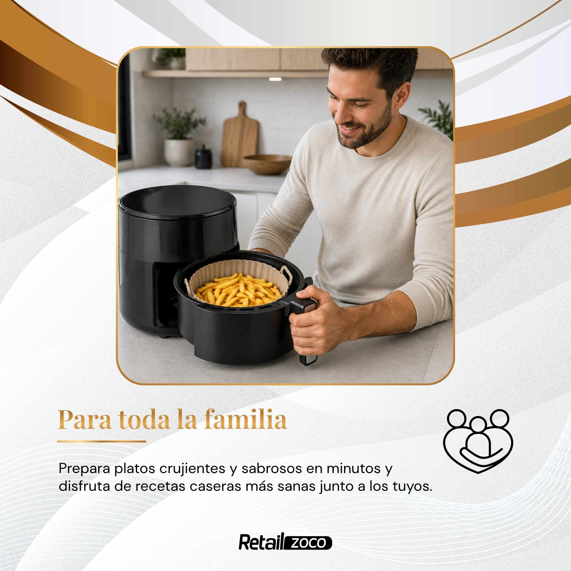 Molde Silicona redondo para Freidora de Aire 20 cm Beige - imagen 6