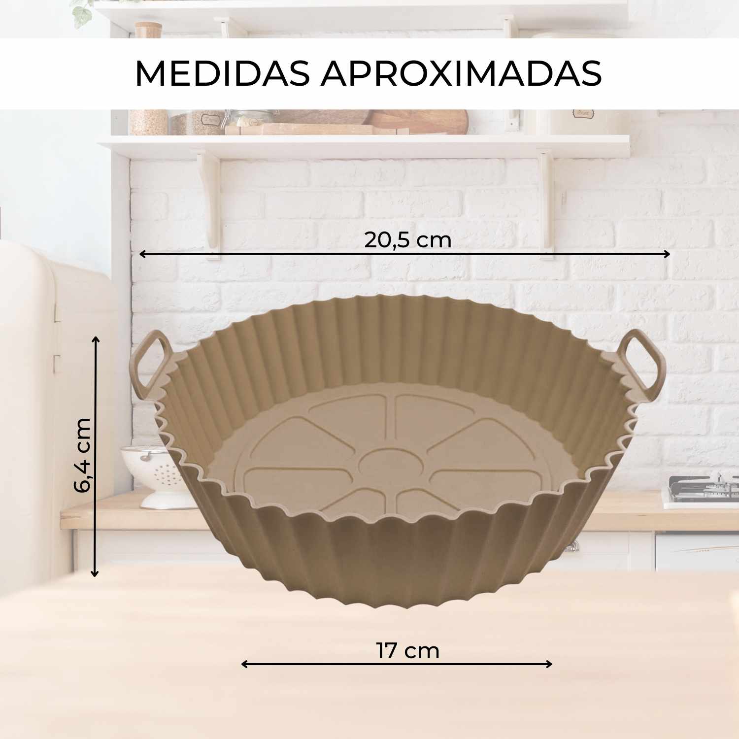 Molde Silicona redondo para Freidora de Aire 20 cm Beige - imagen 5