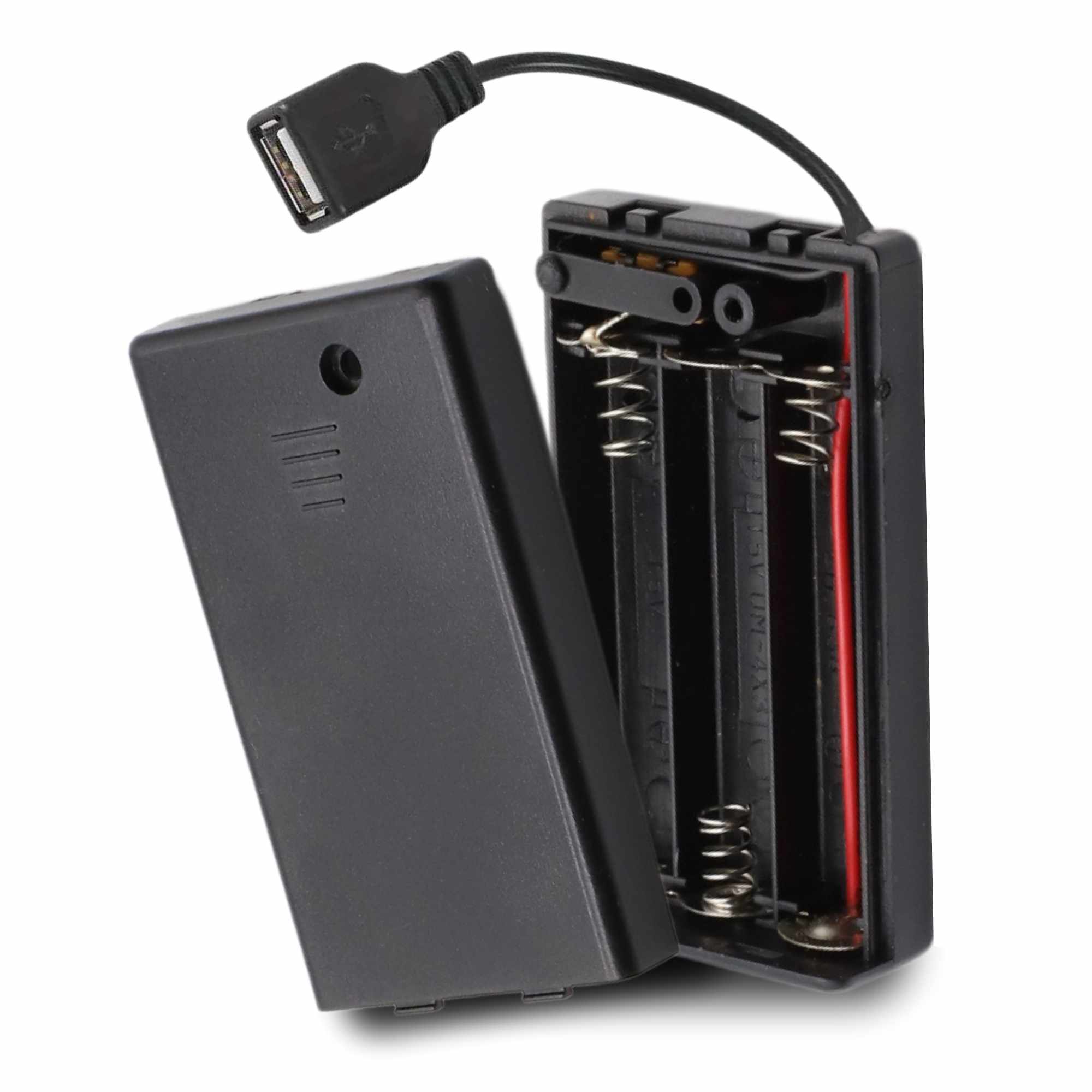 Portapilas USB para 3 pilas LR6 AA con interruptor