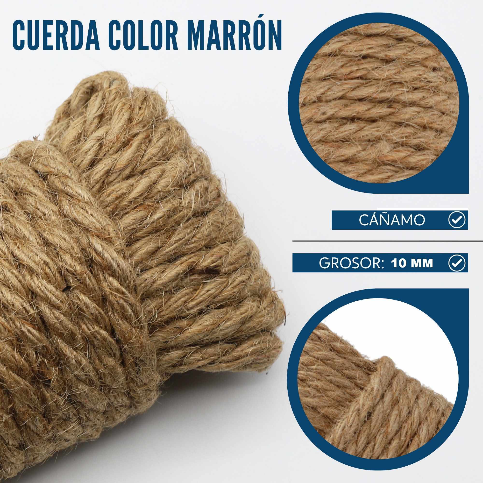 Cuerda de cañamo natural 20 metros 10 mm Marron - imagen 2