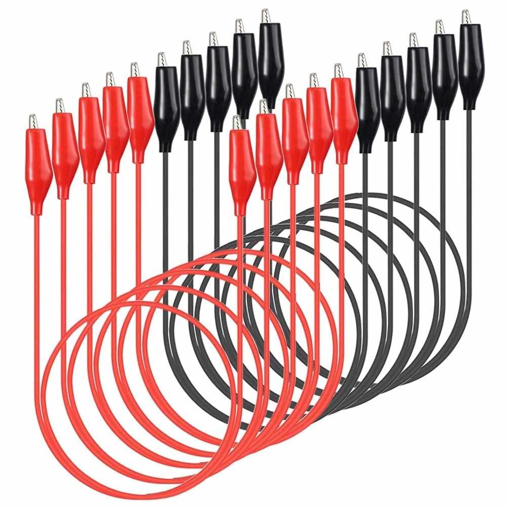 Cables de medicion rojos y negros 50 cm 10 cables
