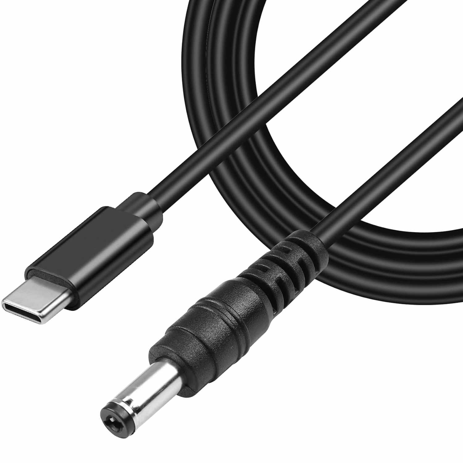 Cable USB C a DC 5.5x2.5 mm 9V 1 Metro Negro - imagen 1