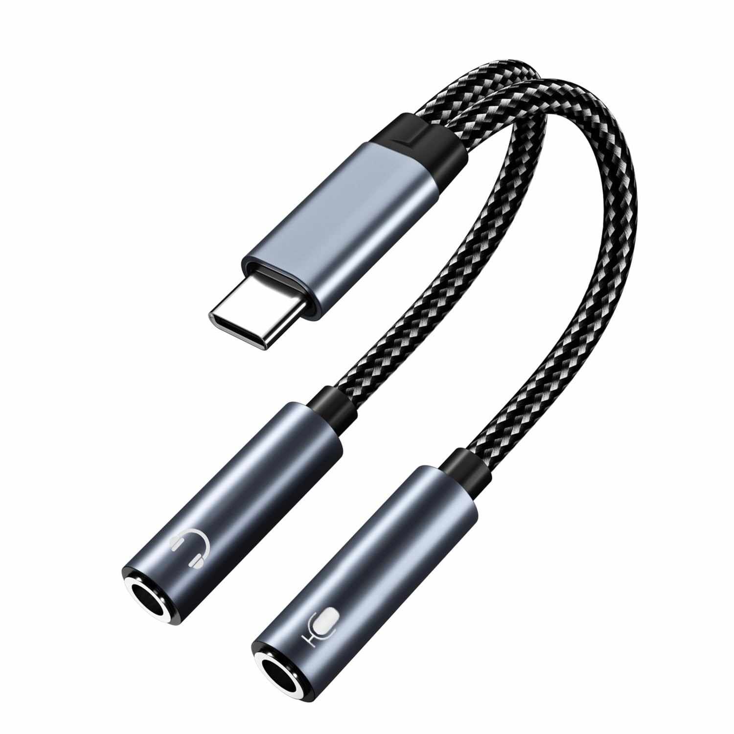 Cable USB-C a doble Jack 3.5mm Audio Auriculares y Micrófono - imagen 1