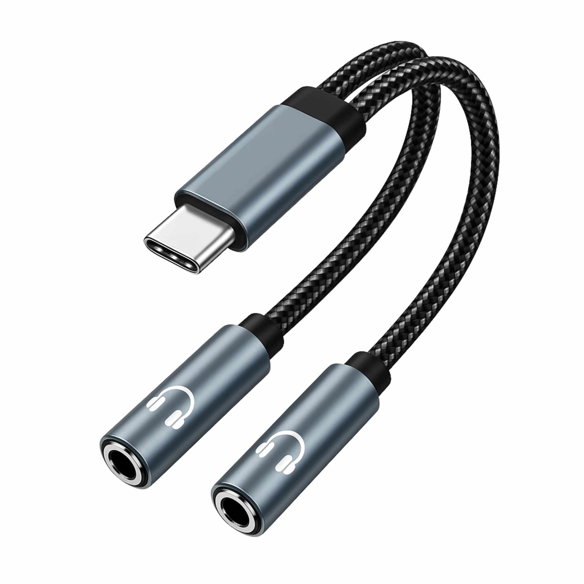 Cable USB-C a doble Jack 3.5mm Audio Auriculares