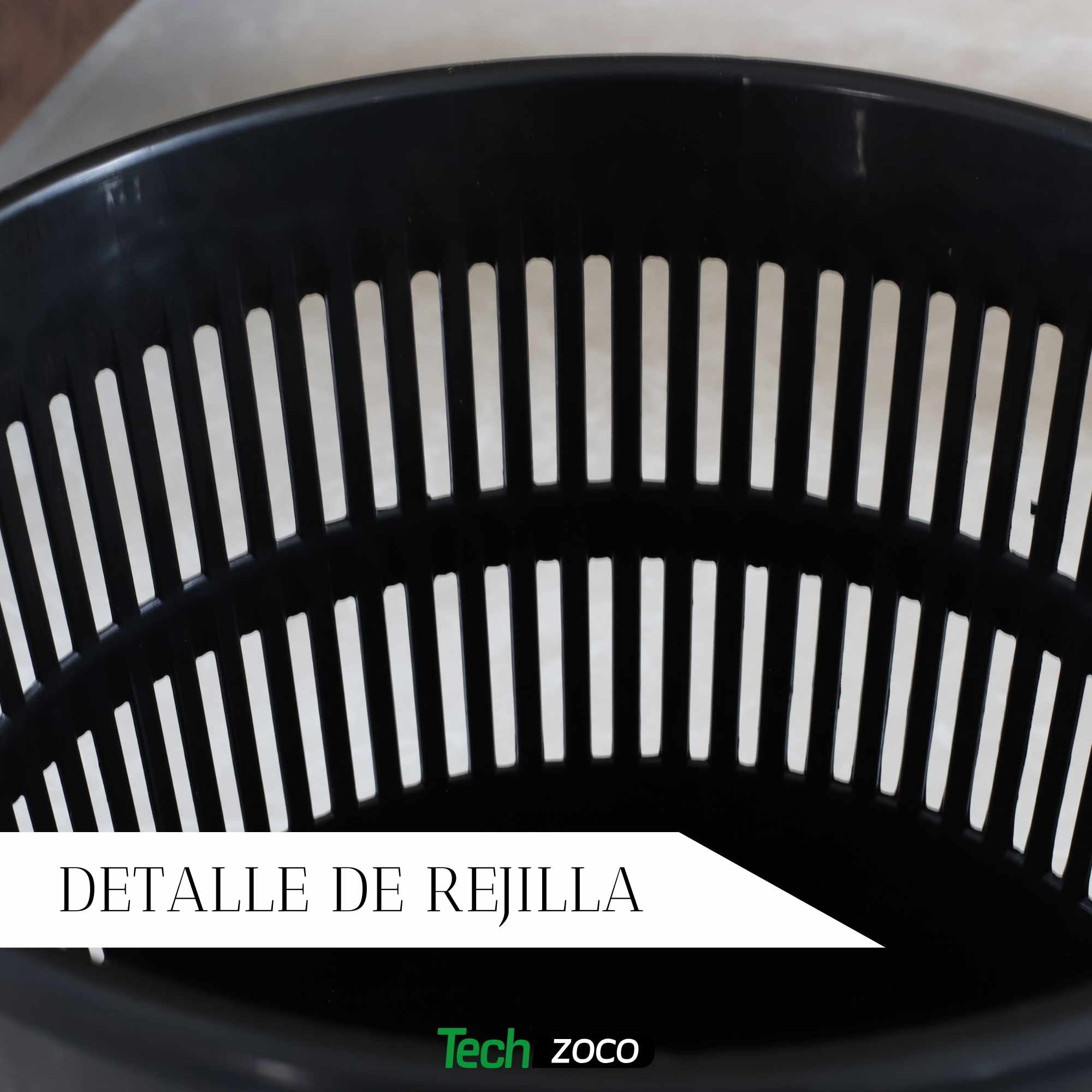 Papelera plástico rejilla 16 Litros Negro - imagen 6