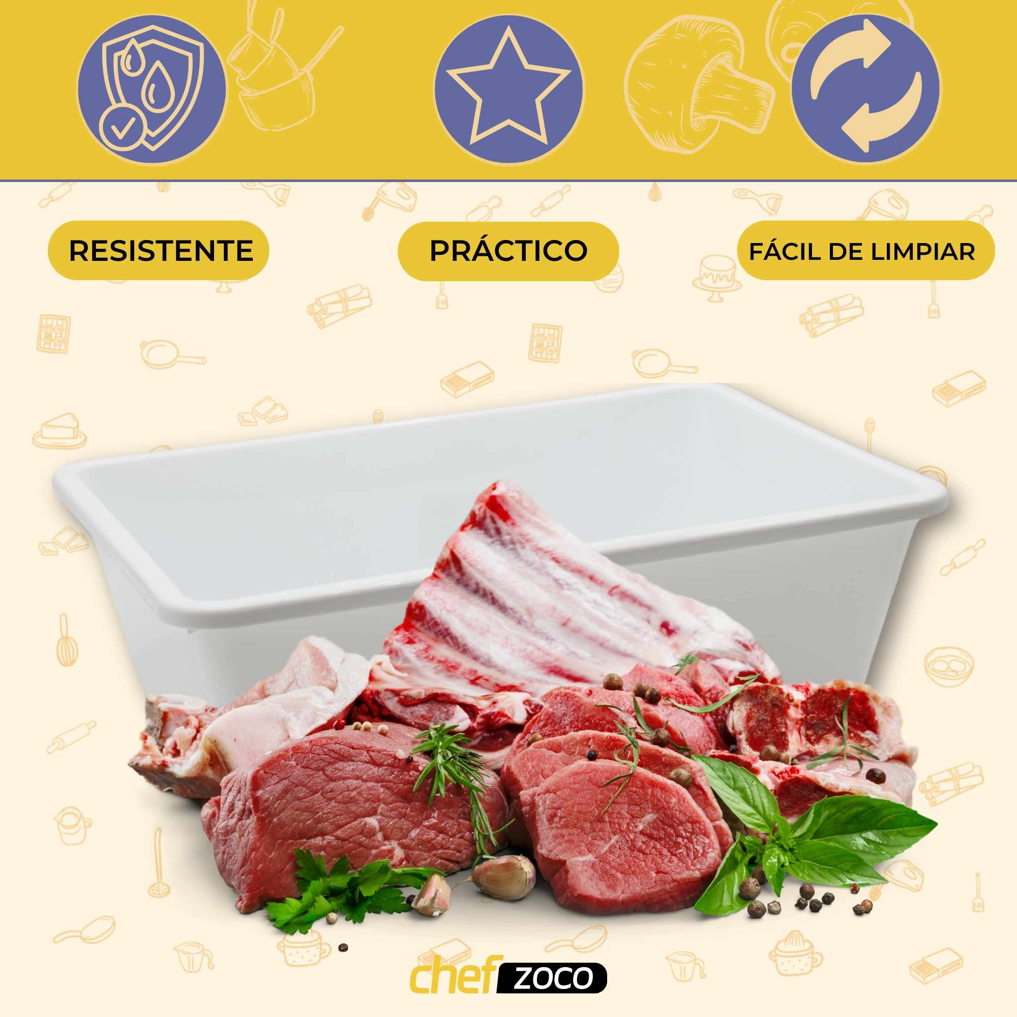 Bandeja plastico apto para frigorífico nevera 35 x 25 x 10 cm blanca - imagen 2