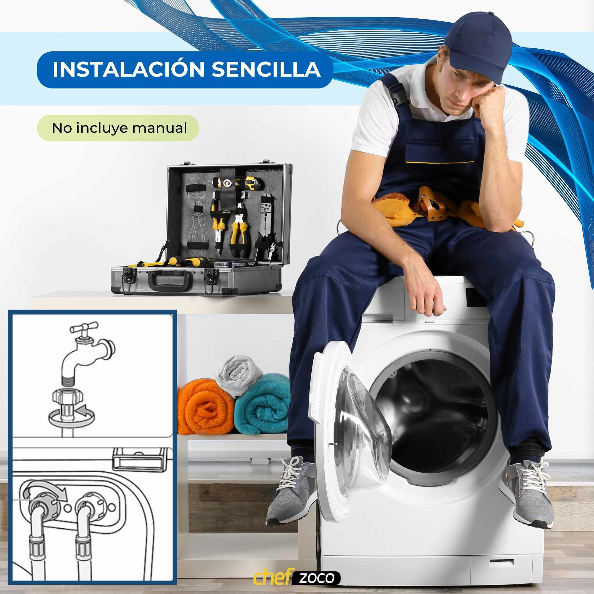 Manguera Lavadora y Lavavajillas para Entrada Agua de 3 Metros - imagen 5