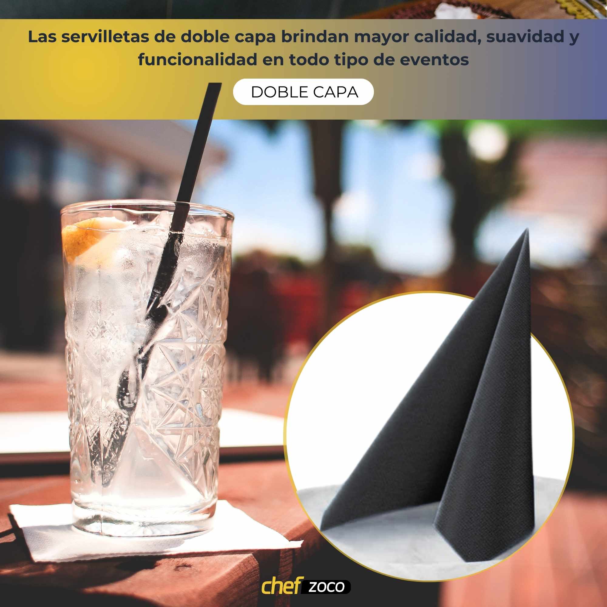 Servilletas De Papel 25x25 cm Negro pack 50 uds - imagen 5