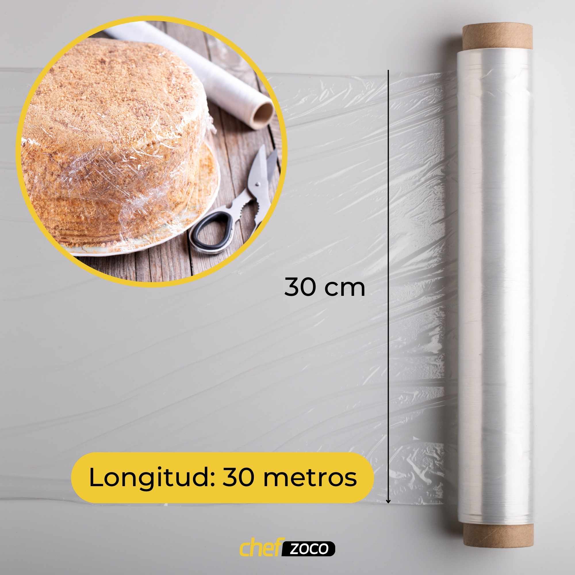 Papel film transparente extra resistente 30 metros - imagen 3