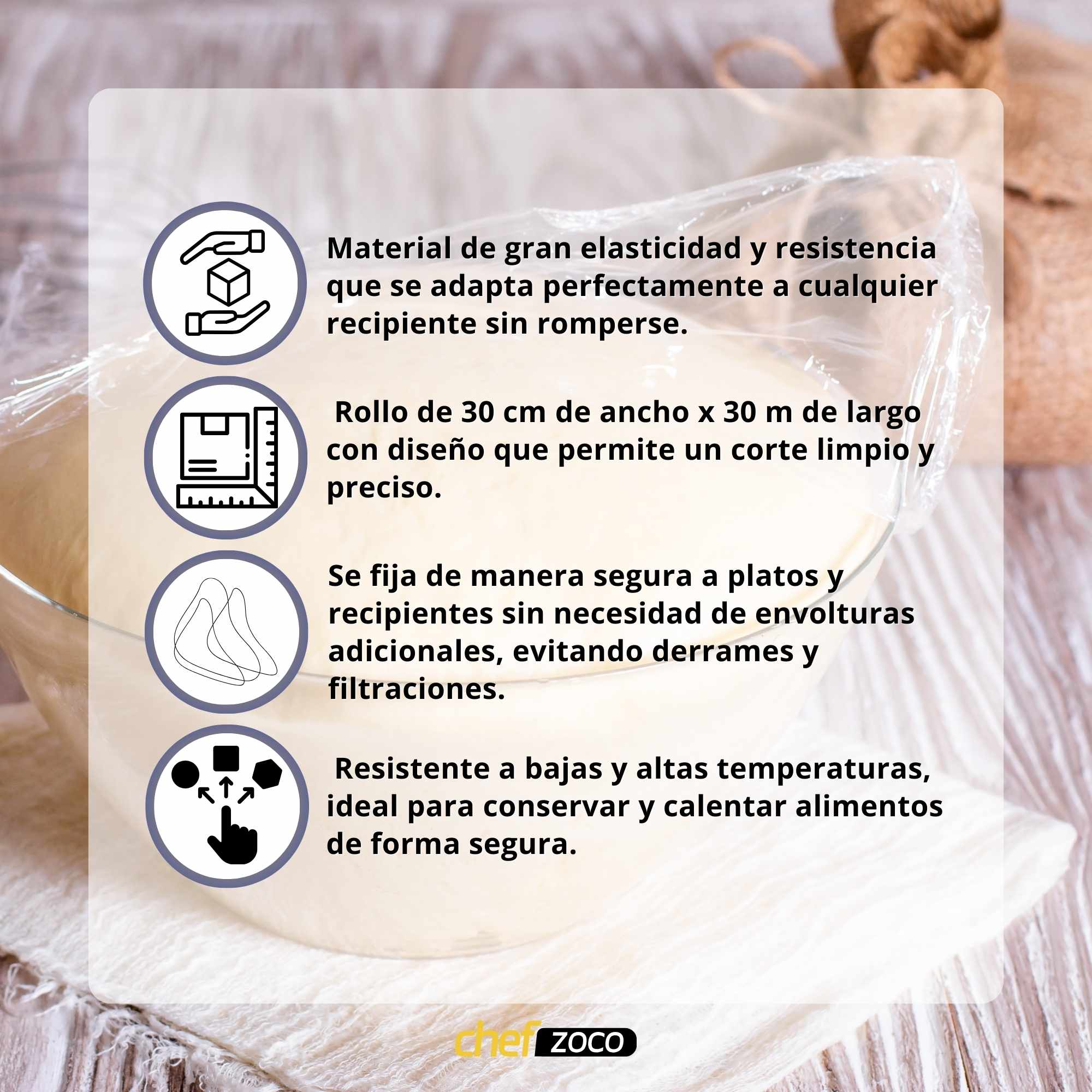 Papel film transparente extra resistente 30 metros - imagen 5
