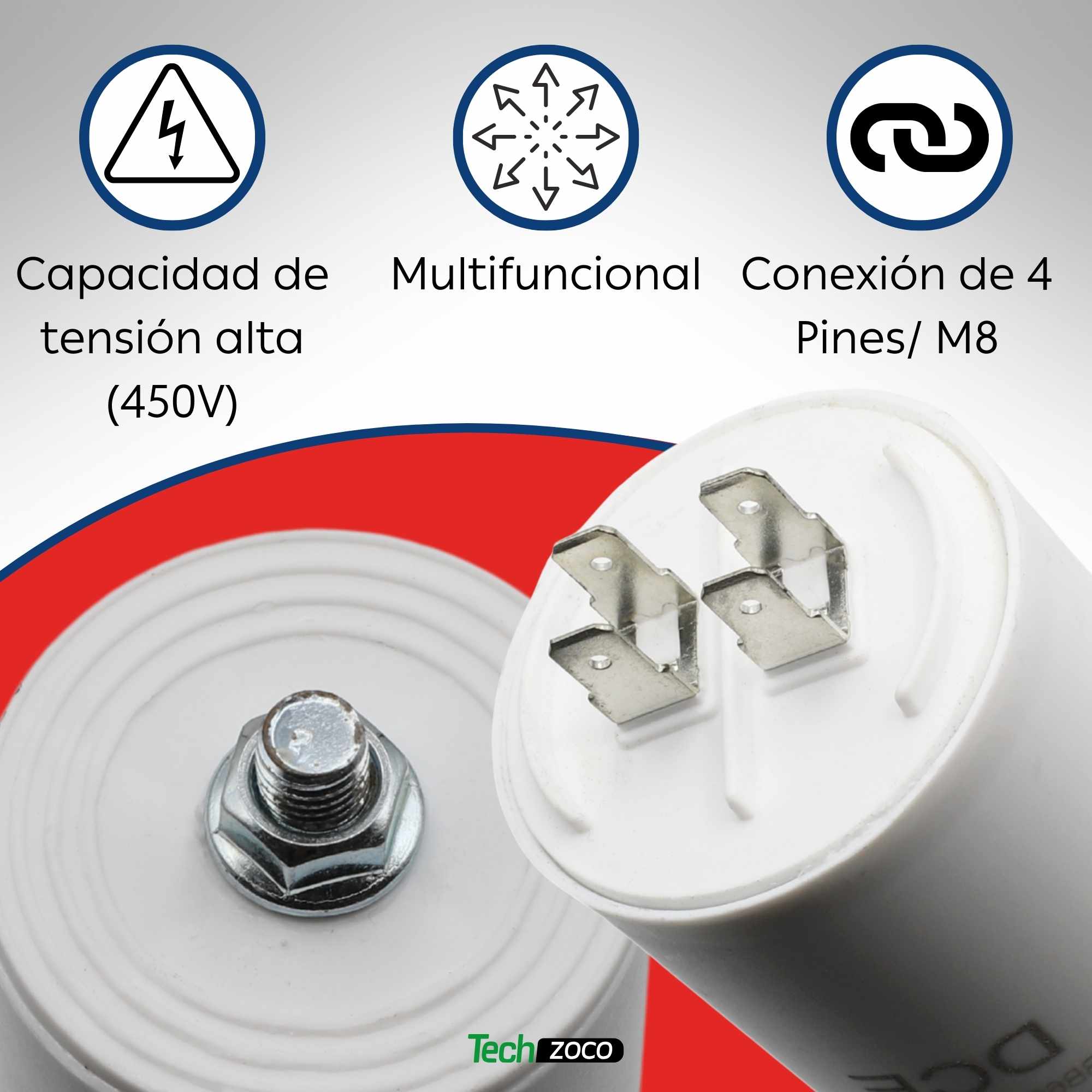 Condensador de arranque para motor electrico 450 VAC 6.0 uF - imagen 3