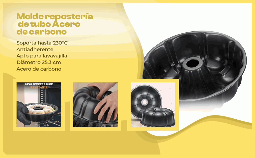 Banner - Molde bizcocho para horno 25 cm Negro
