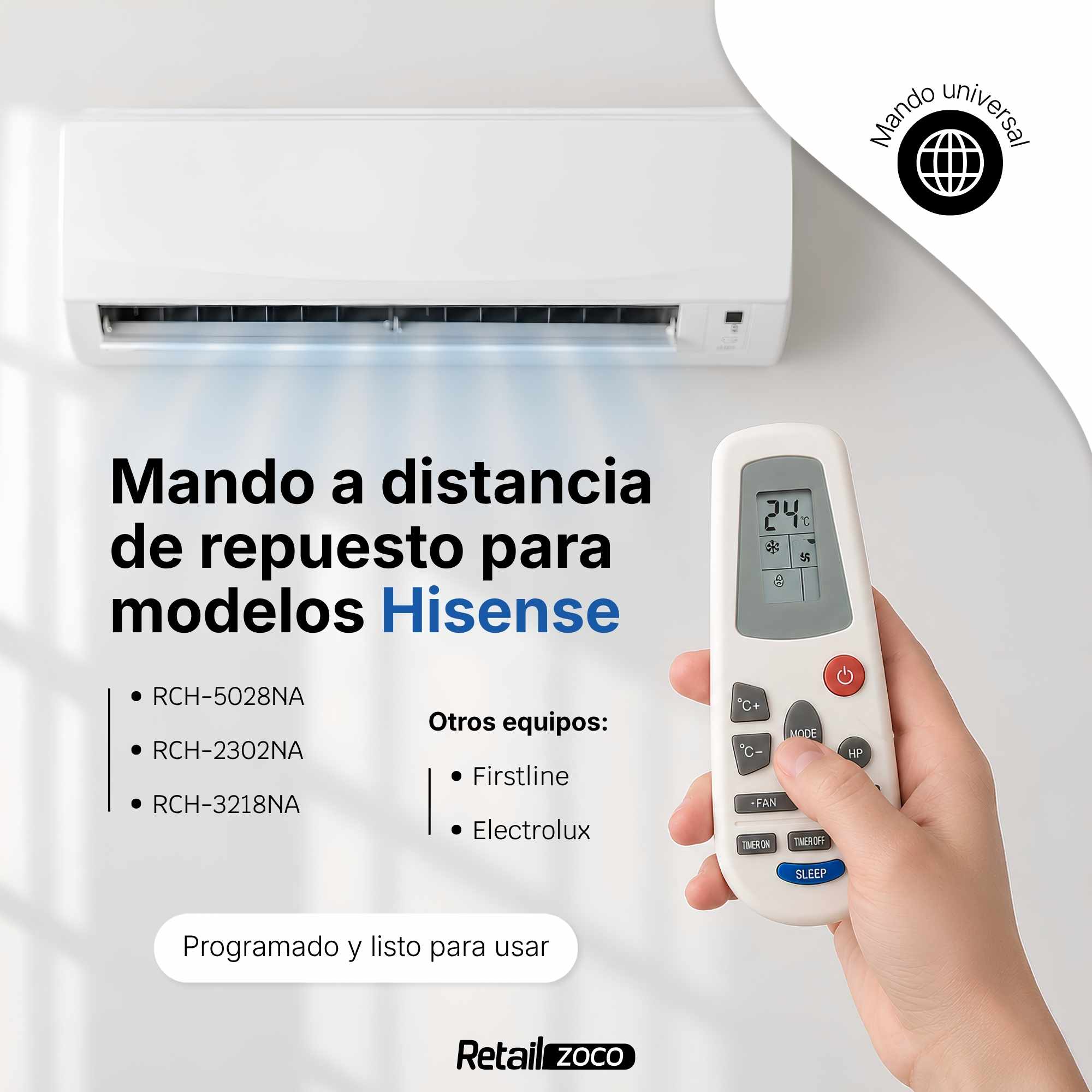Mando Aire Acondicionado Hisense RCH-5028NA - imagen 2