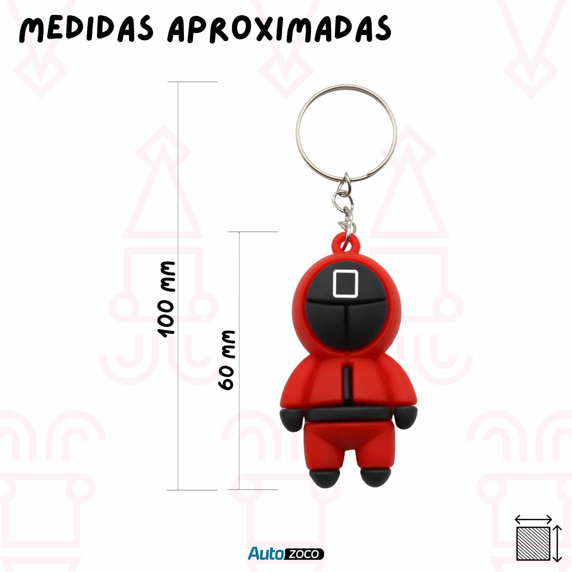 Llavero juego del calamar cuadrado silicona - imagen 4
