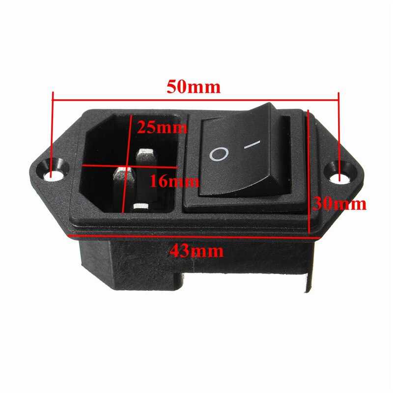 Conector alimentacion IEC320 C14 AC 250V 10A Negro - imagen 4