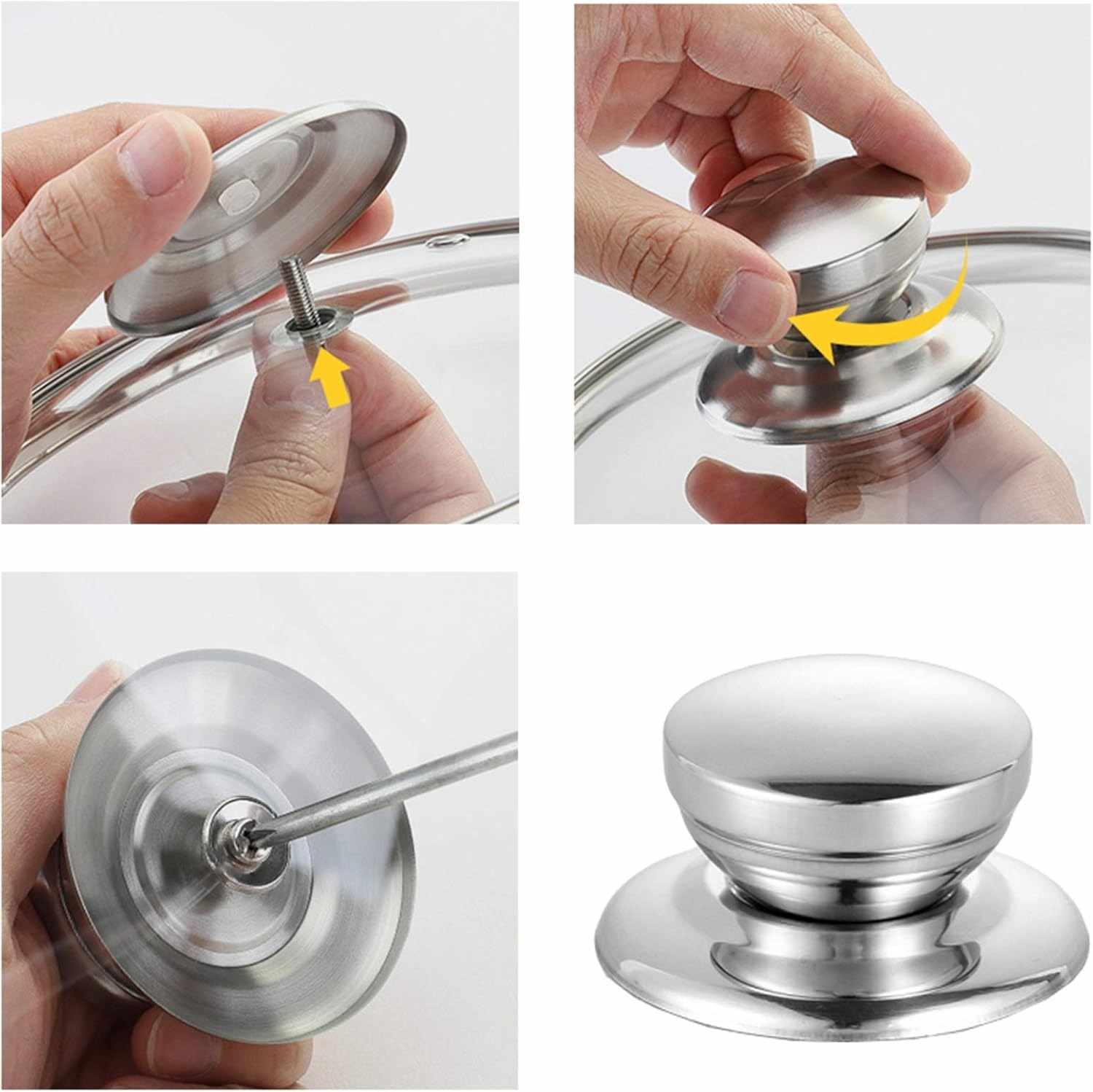 Pomo tapa olla 6 cm con tornillo Metálico - imagen 2