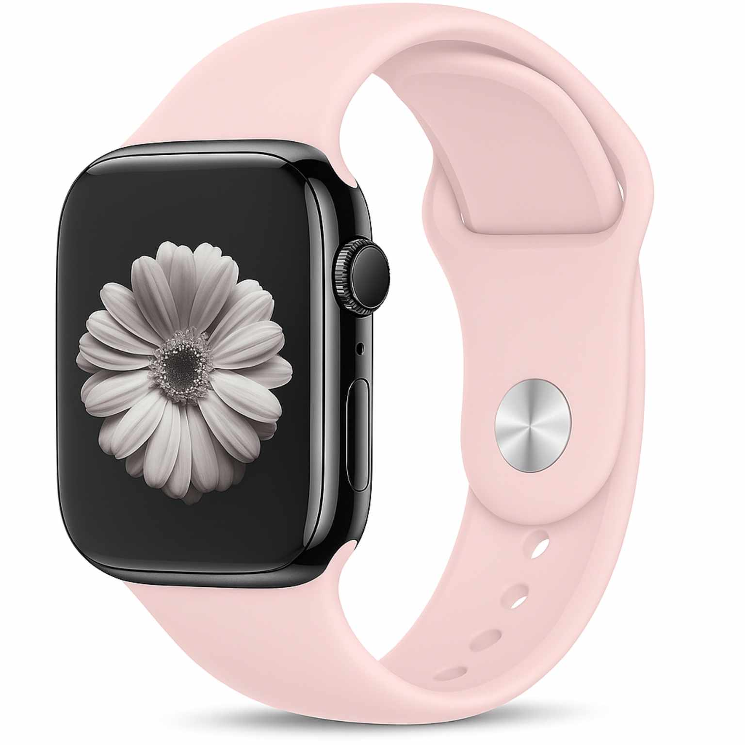 Correa silicona Compatible con Apple Watch Serie 10 Rosa Talla S