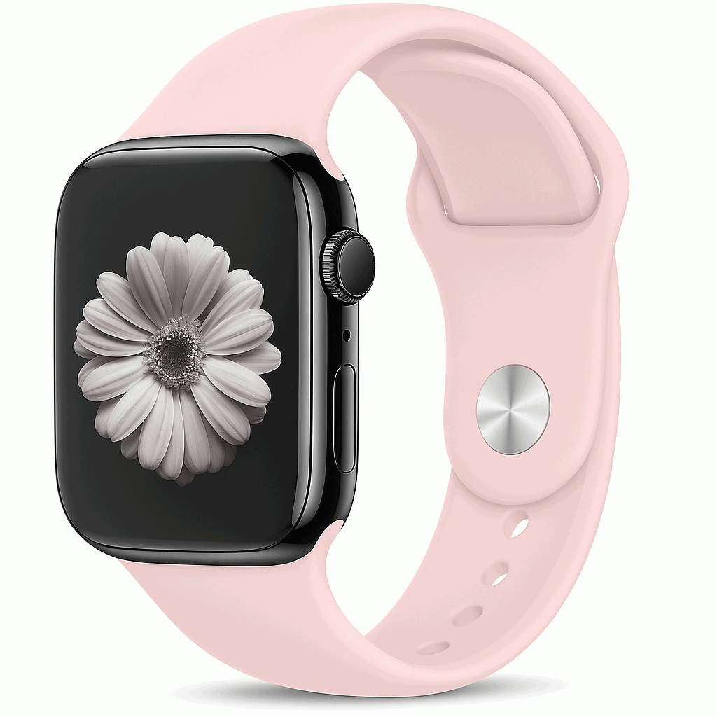 Correa silicona Compatible con Apple Watch Serie 10 Rosa Talla L